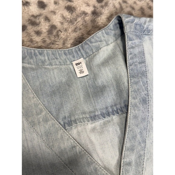 BP. Women's XX Small Denim Button Up Long Sleeve Shirt - Picture 4 of 5